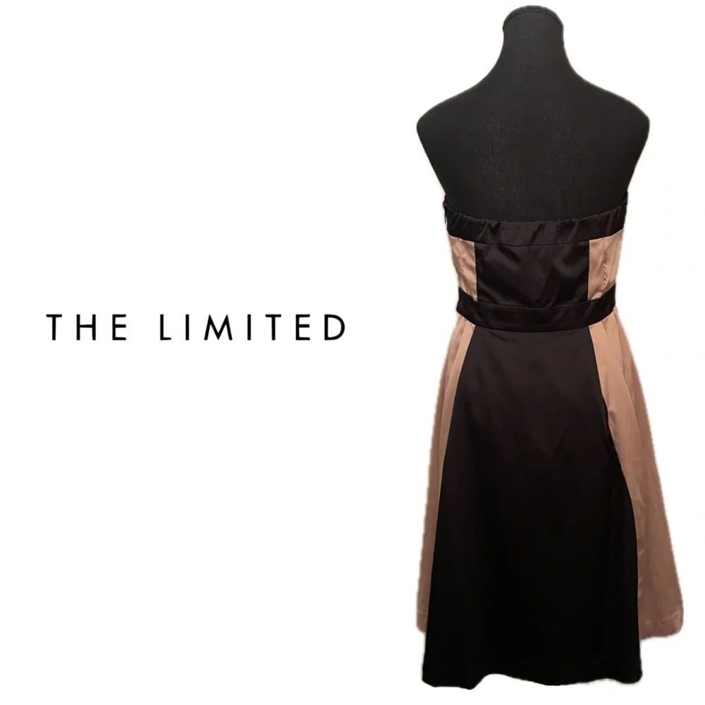 NWT Limited Satin Black Gold Bodice Strapless Cocktail Party Mini Micro Dress 6 - Picture 3 of 7